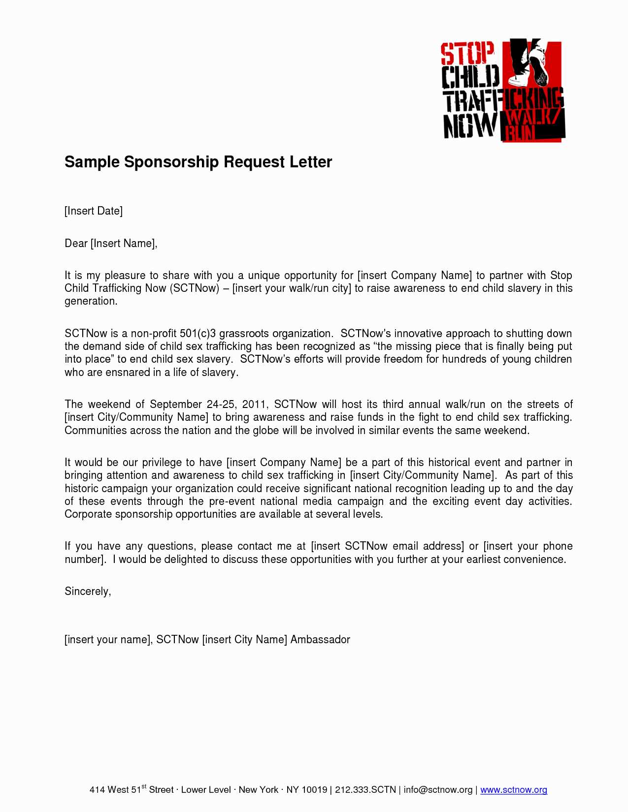 sponsorship request letter template for events