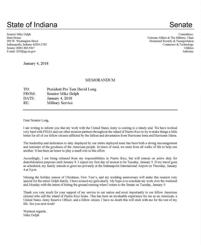 statement of service letter army template