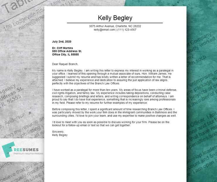 student cover letter template