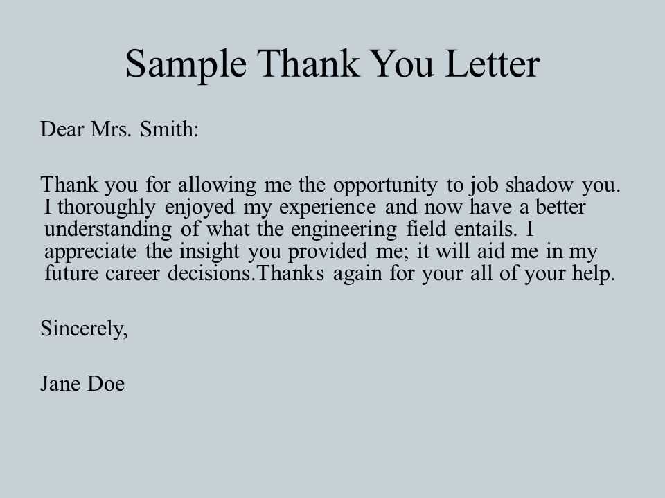 student thank you letter template