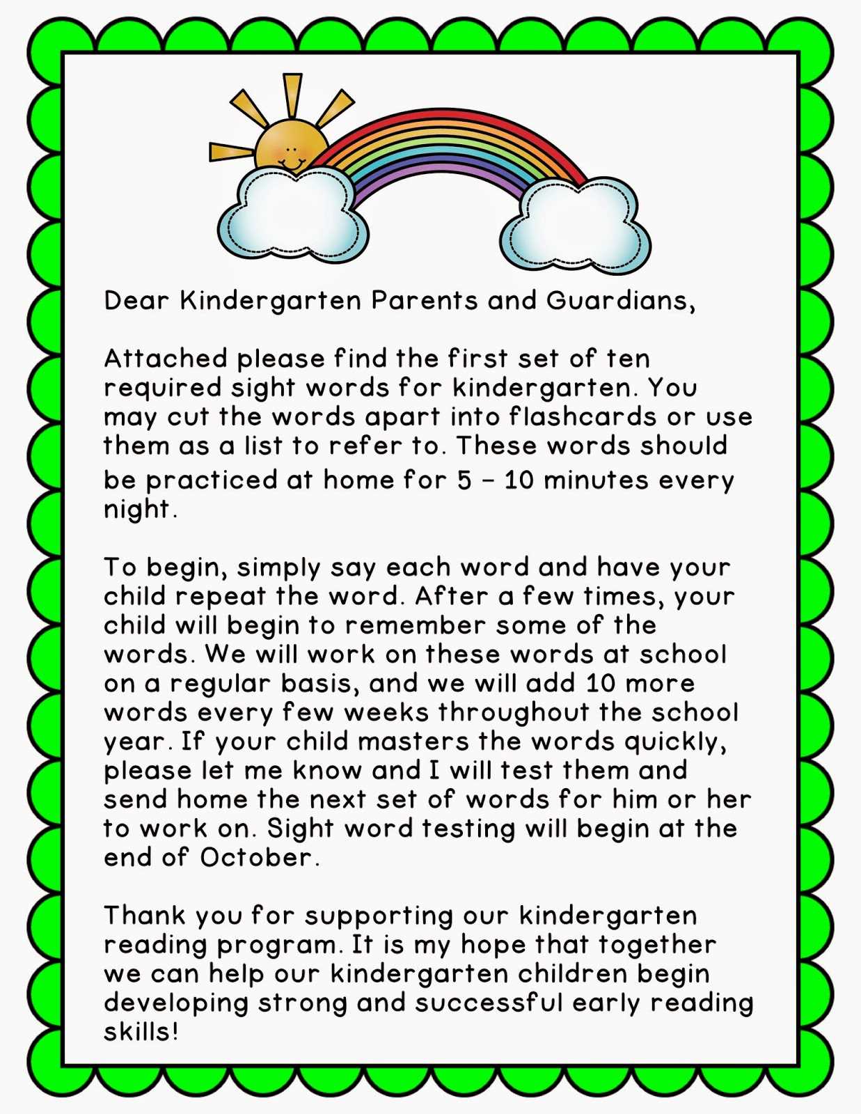 summer school letter to parents template