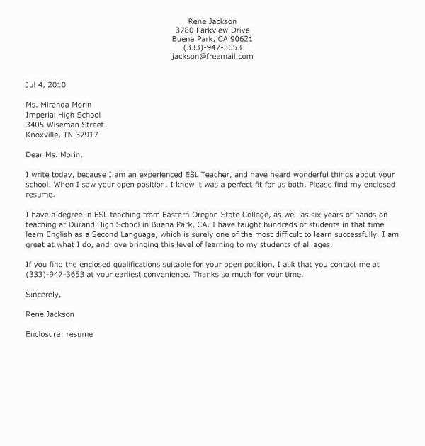 teacher cover letter templates