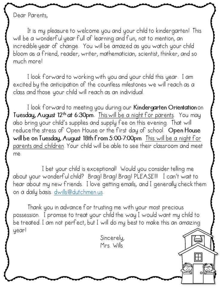 teacher welcome letter to parents template