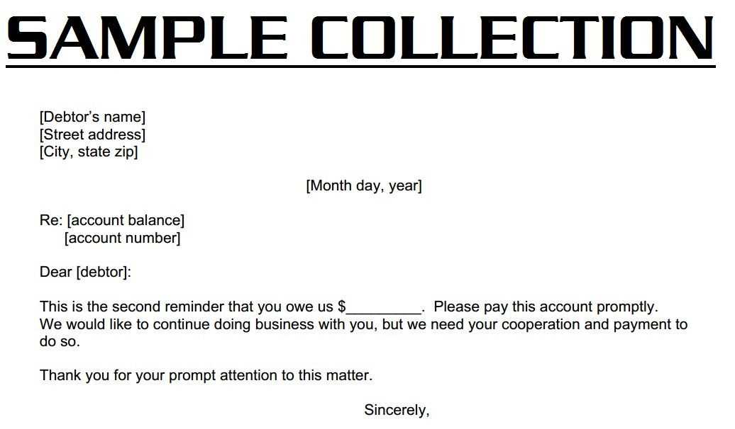 template for debt collection letter