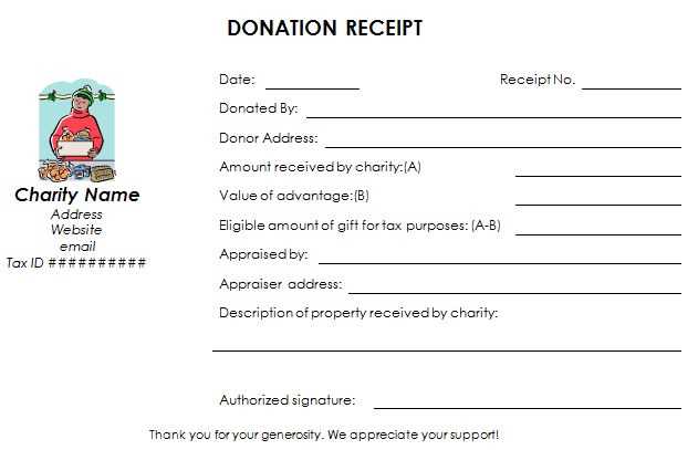 template for donation letter receipt