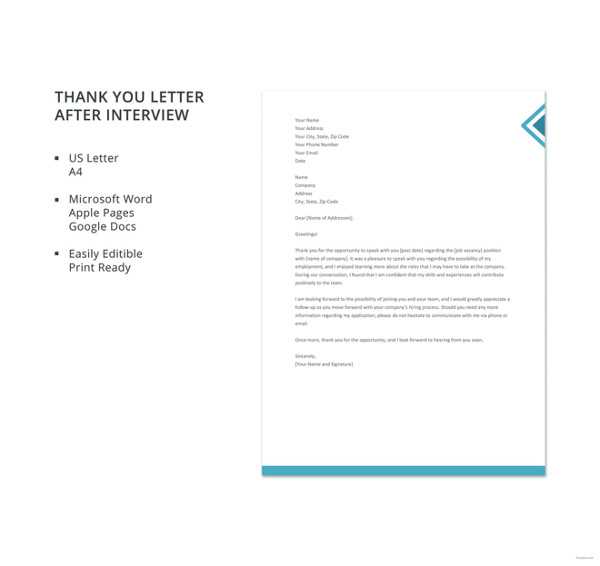 template for thank you letter after job interview