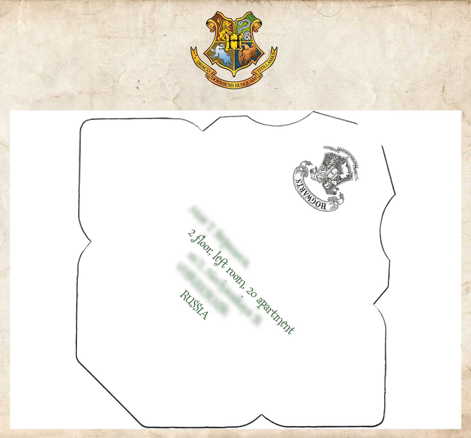 template harry potter letter