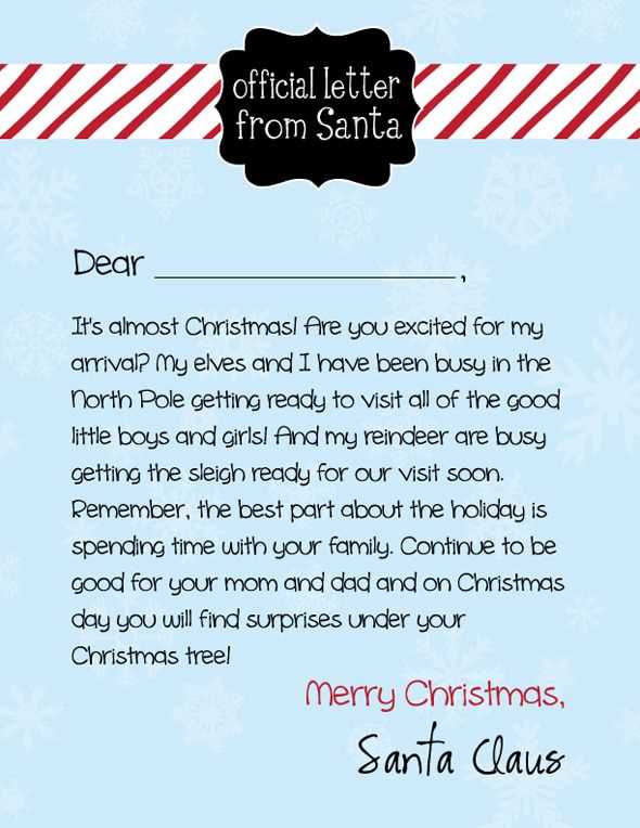 template letter from santa to child