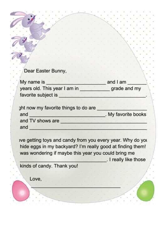 template letter from the easter bunny