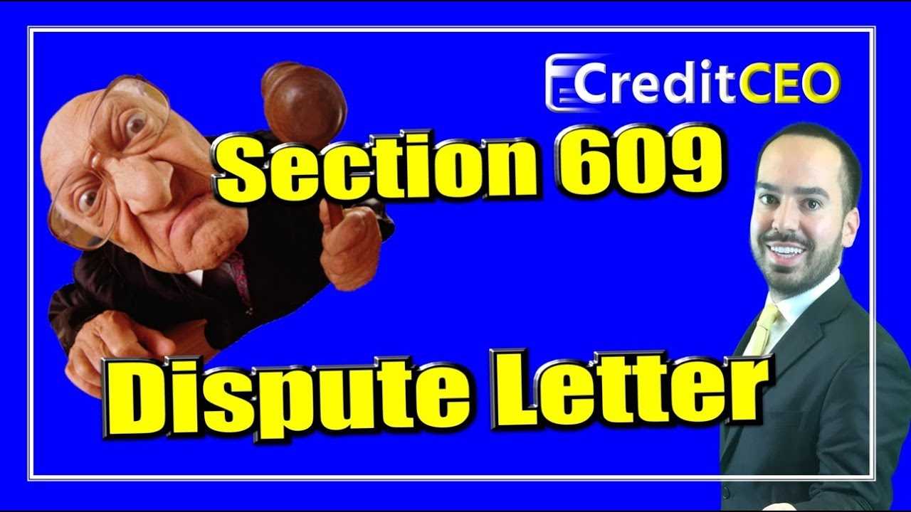 template of 609 letter