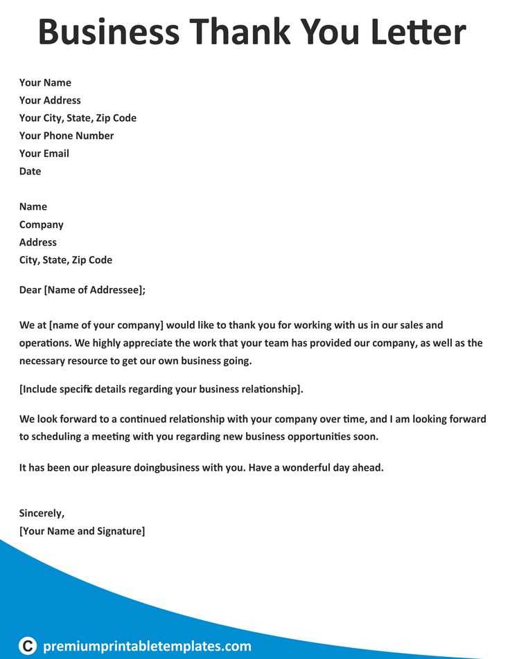 template thank you letter after business meeting