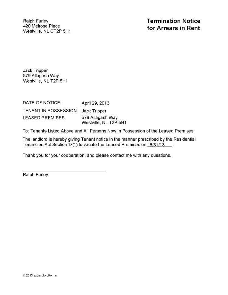 tenant move out letter template