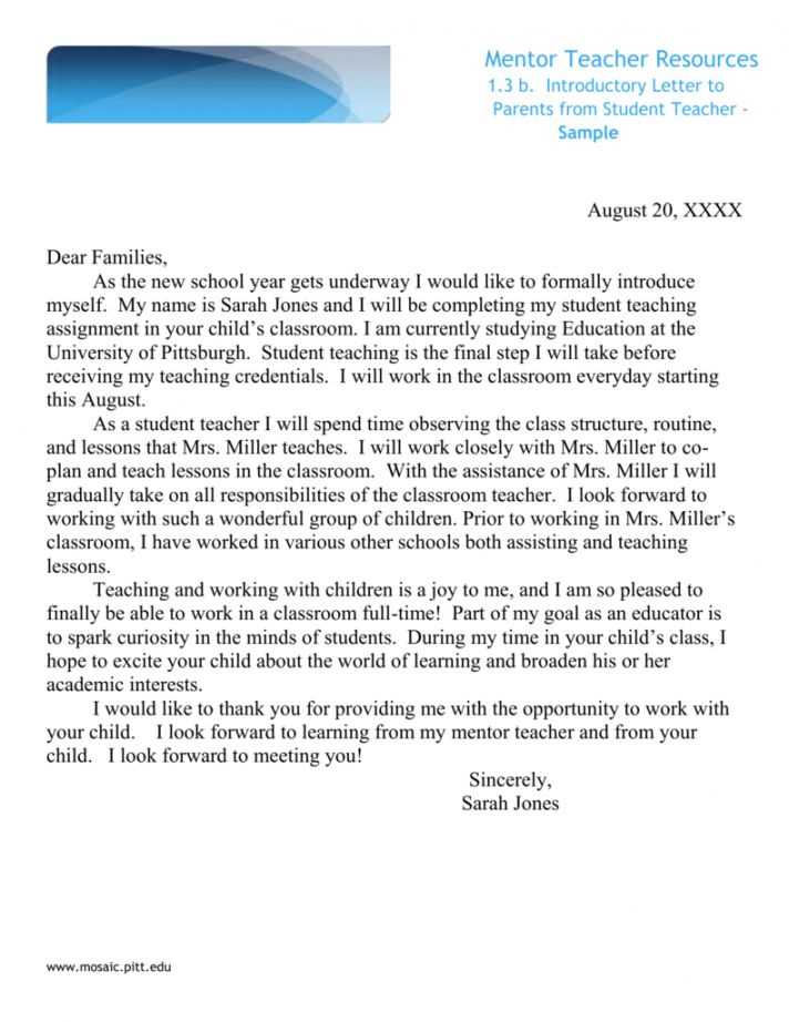 tutoring letter to parents from teacher template