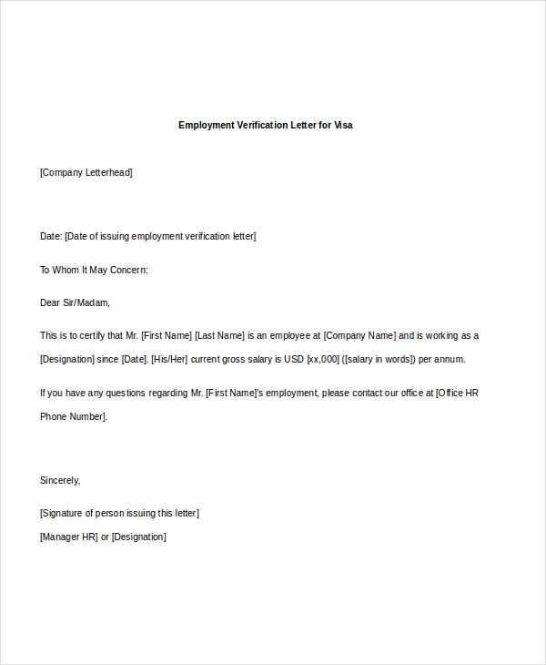 uk visa employment letter template