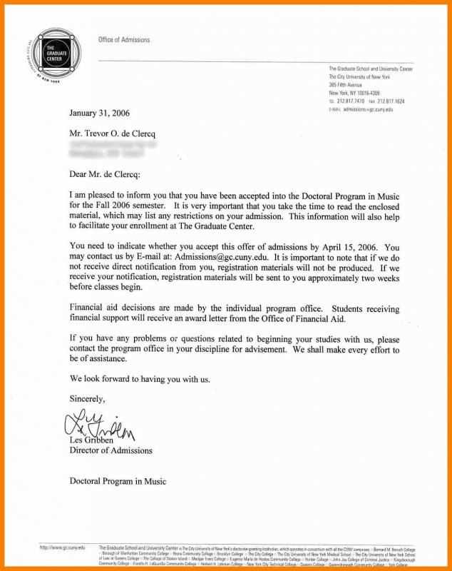 university offer letter template