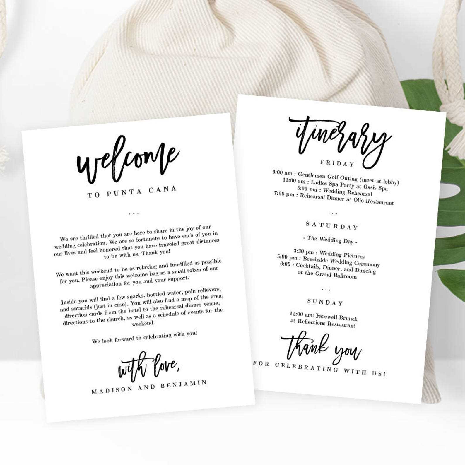 wedding welcome bag letter template free