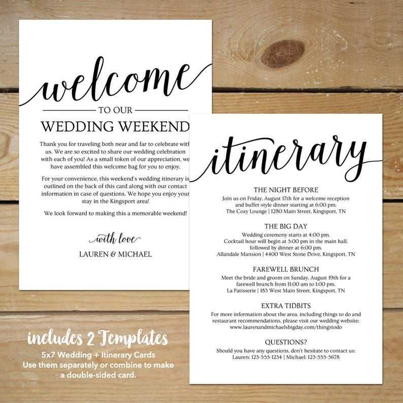 wedding welcome letter template word