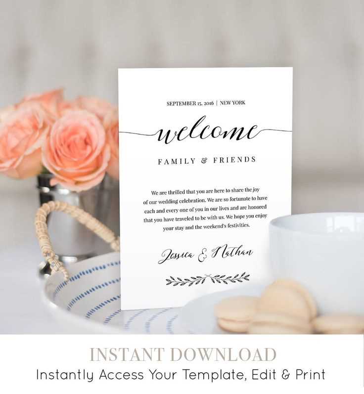 wedding welcome letter template word