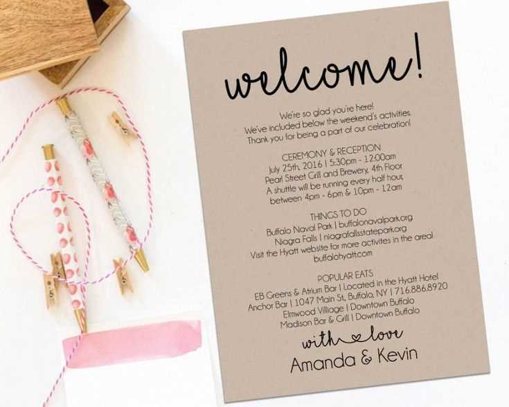 wedding welcome letter template