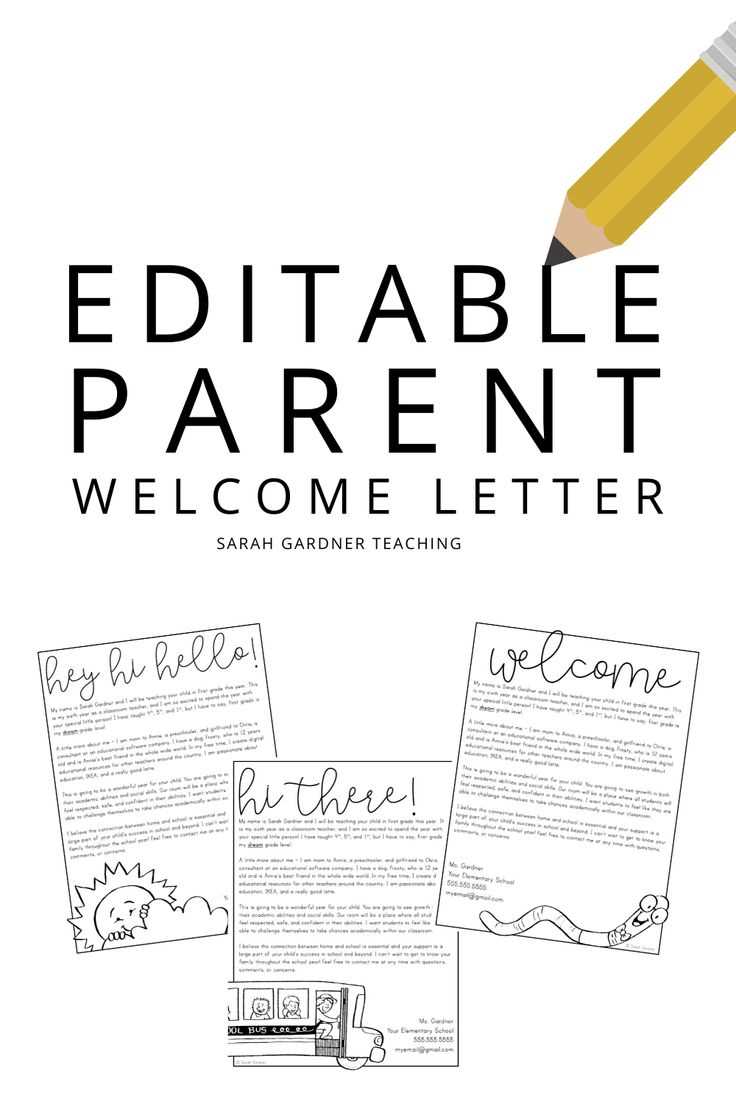 welcome letter template for parents