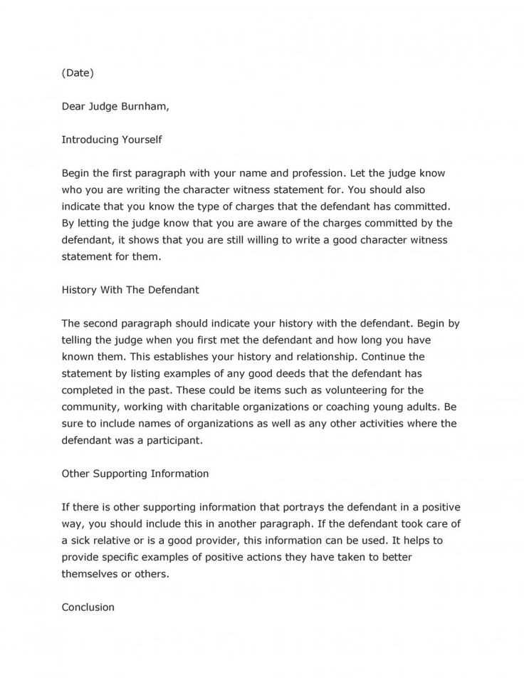 witness letter template