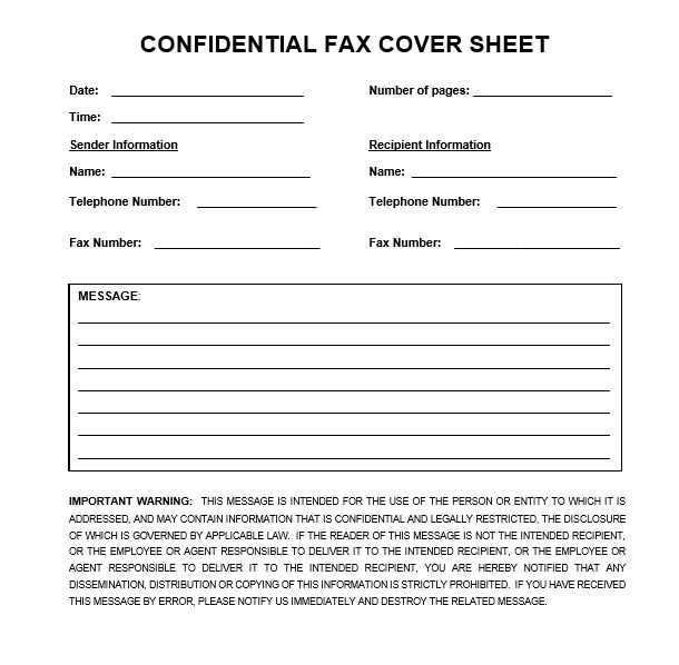 word fax cover letter template