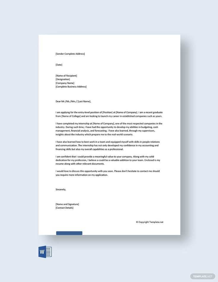 a letter template for word