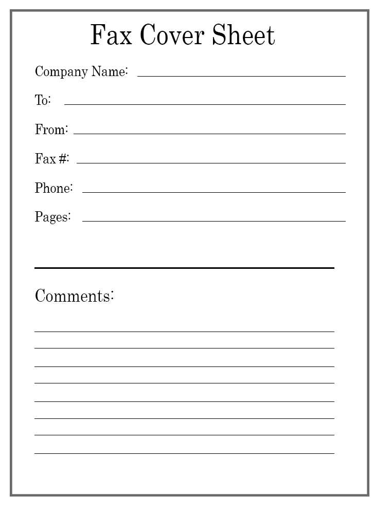 basic fax cover letter template