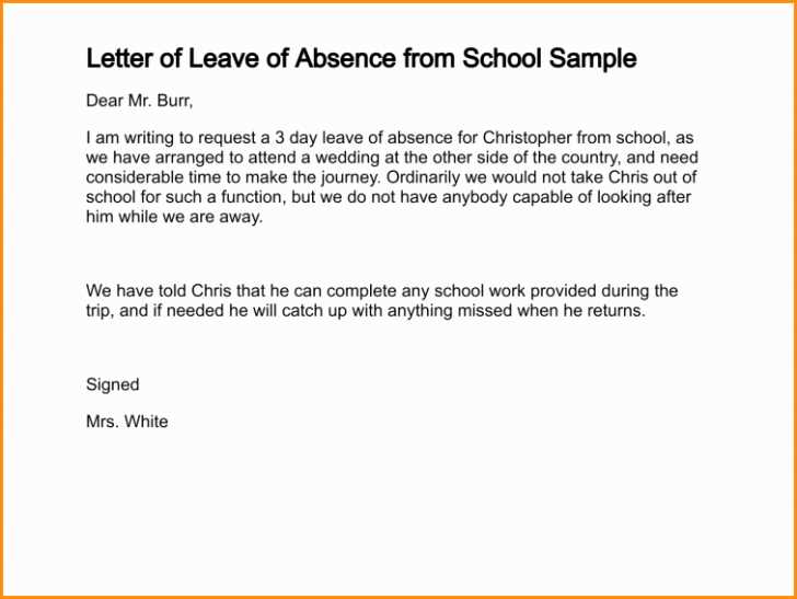 absent without leave letter template