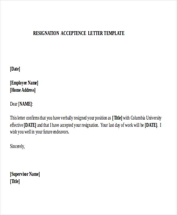 accepting voluntary redundancy letter templates