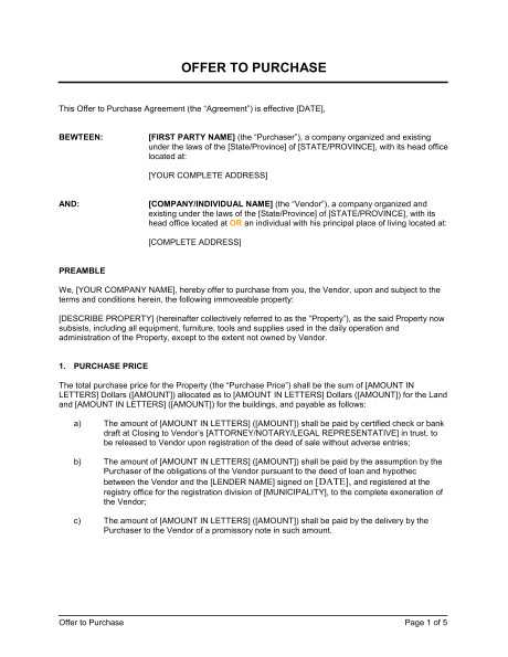 acquisition offer letter template