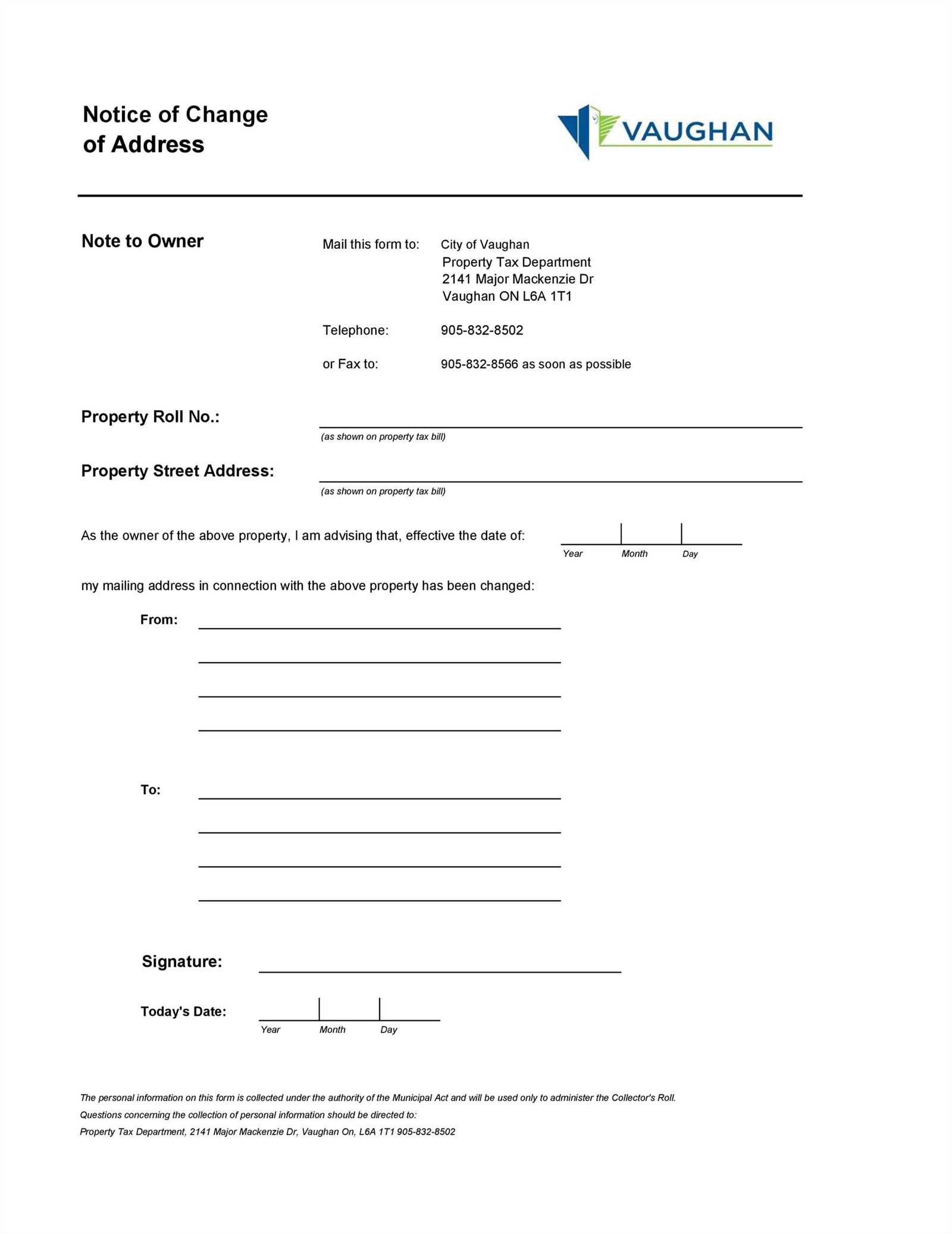 address change template letter