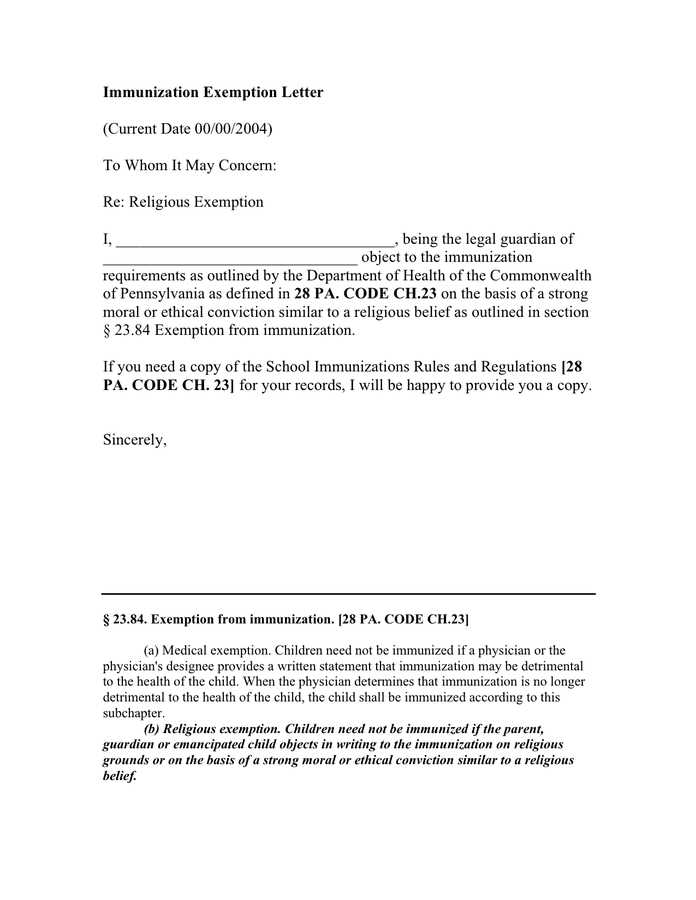 yellow fever exemption letter template