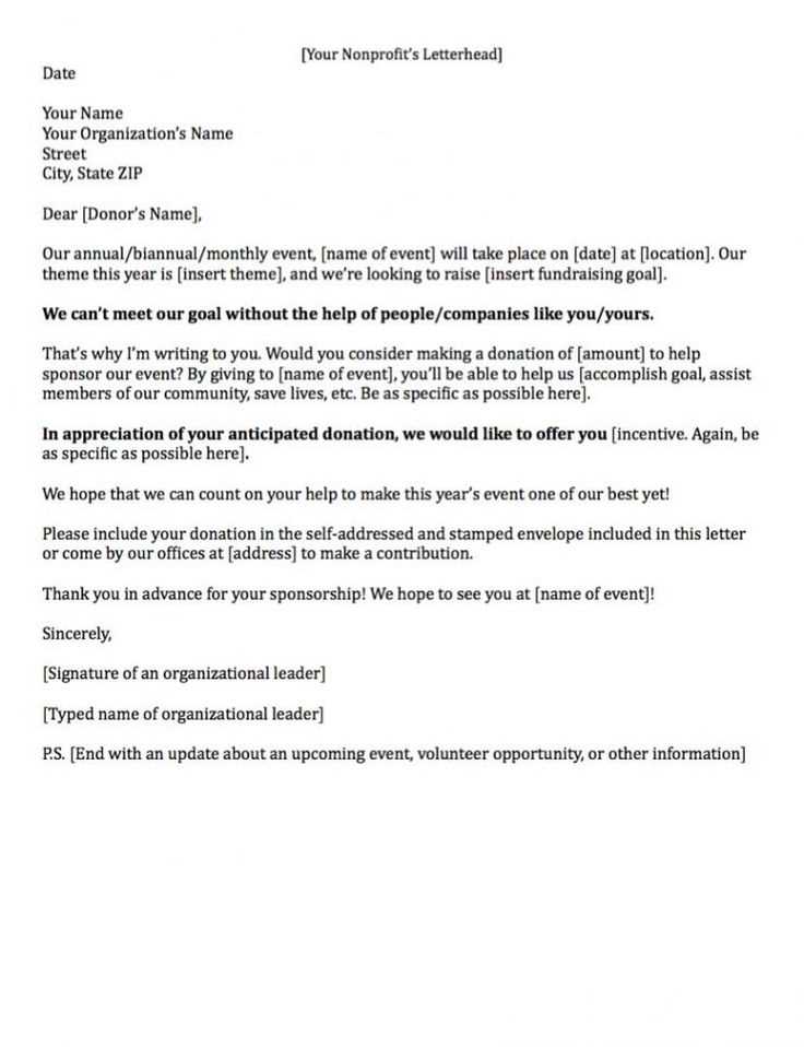 fundraising request letter template