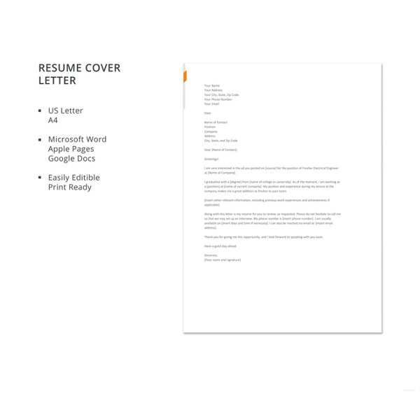 resume cover letter templates