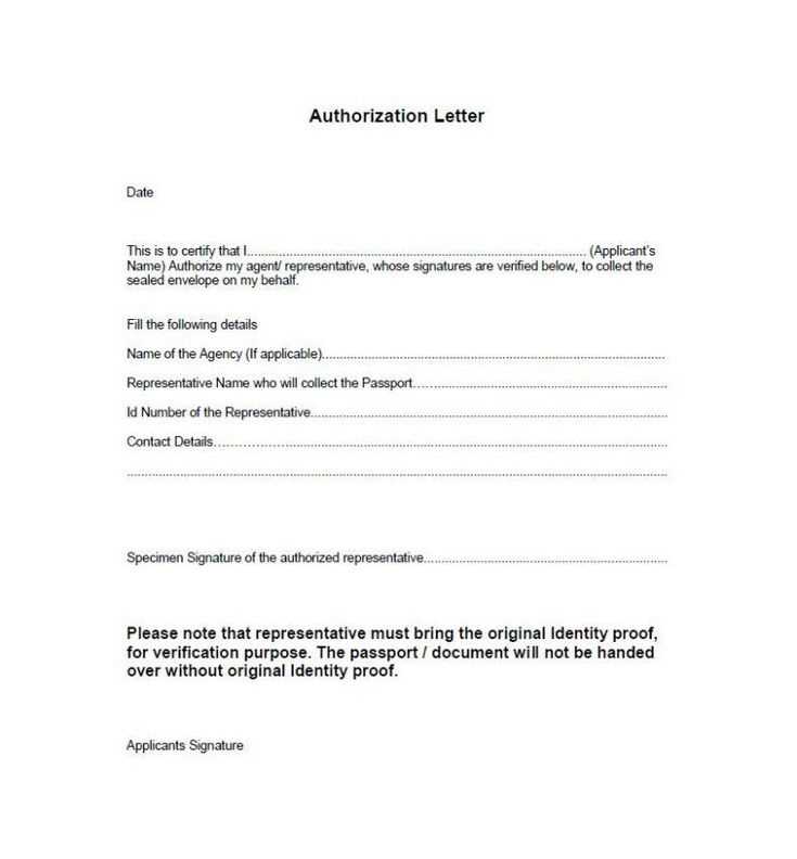 agent authorization letter template