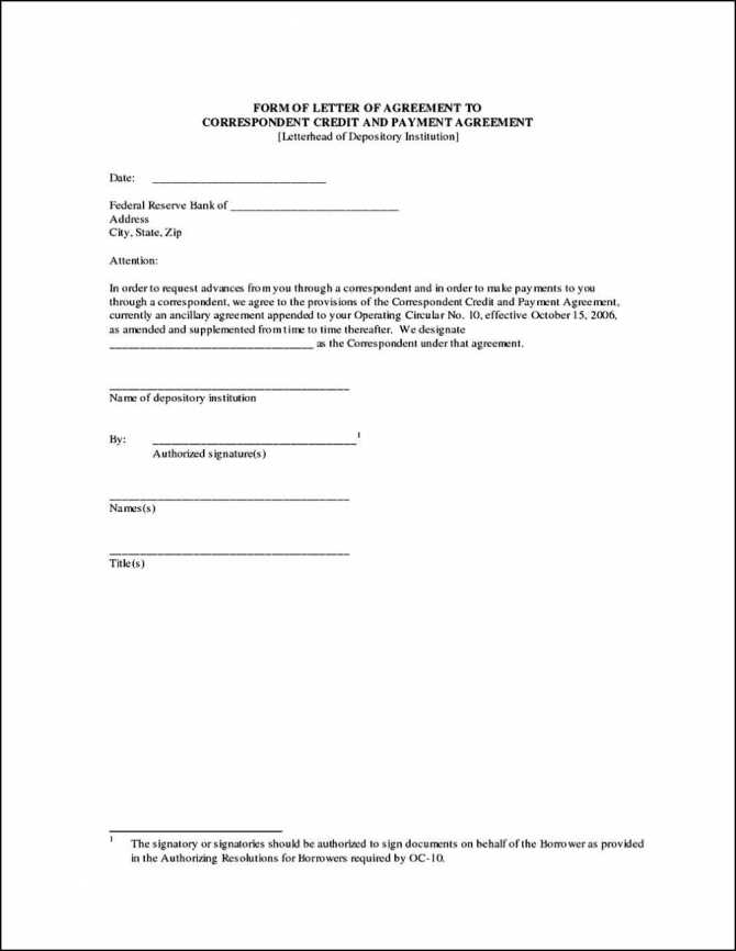 agreement letter template free