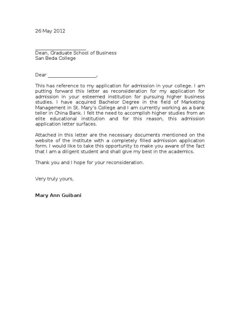 reconsideration letter for sba loan template