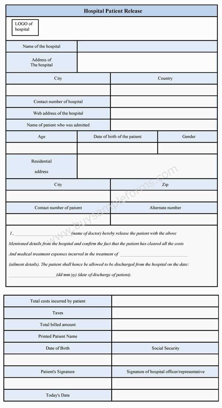 hospital patient discharge letter template