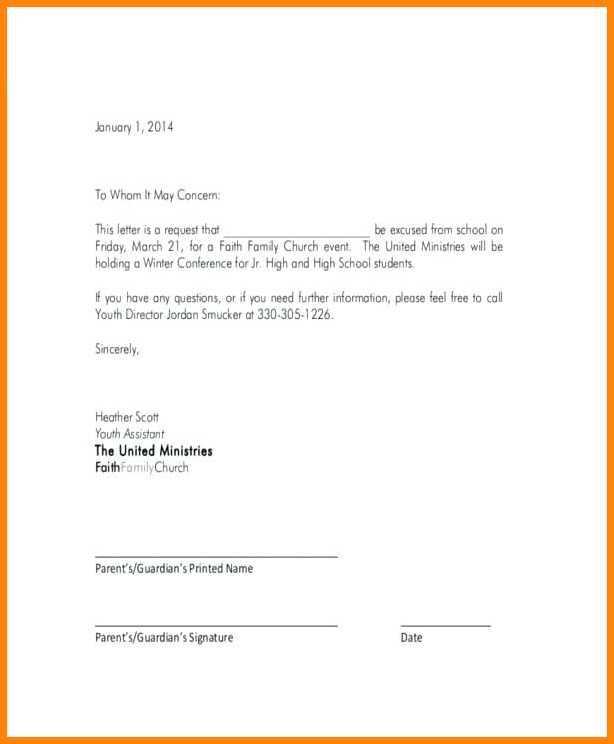 parent conference letter template