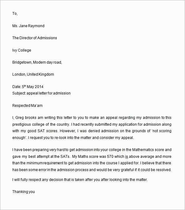 appeal decision letter template