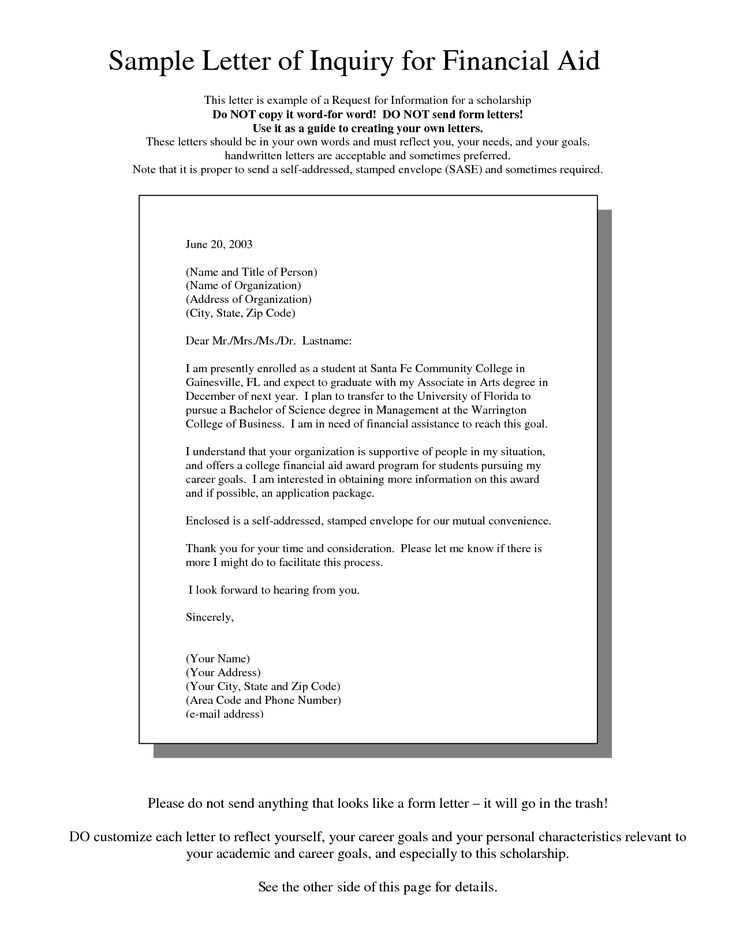 appeal letter for financial aid template