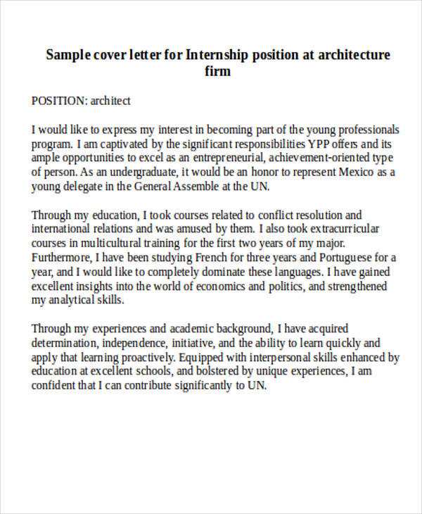 architecture cover letter template