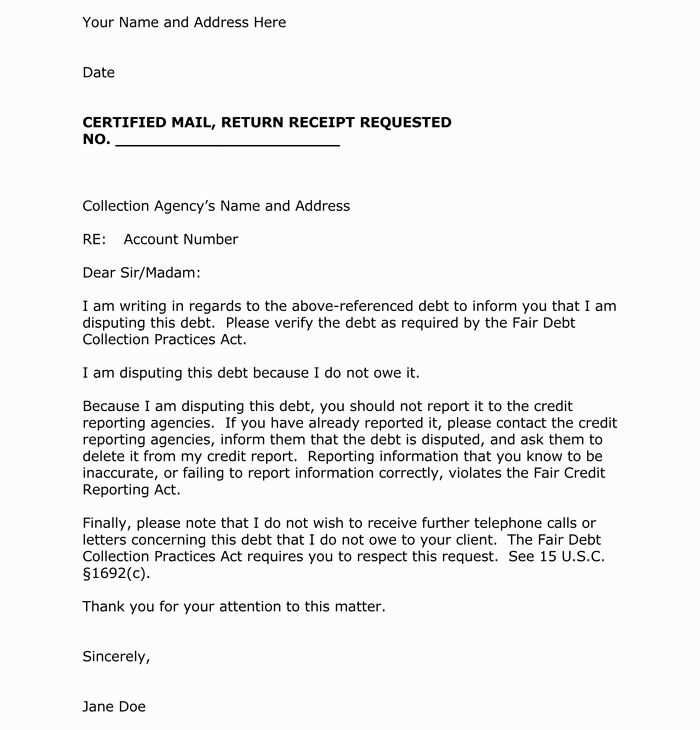 arrears letter template