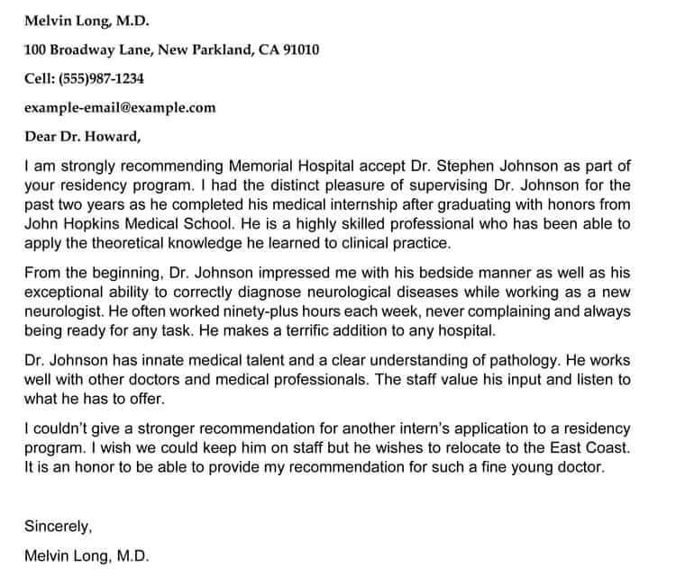 asking a doctor for a letter of recommendation template