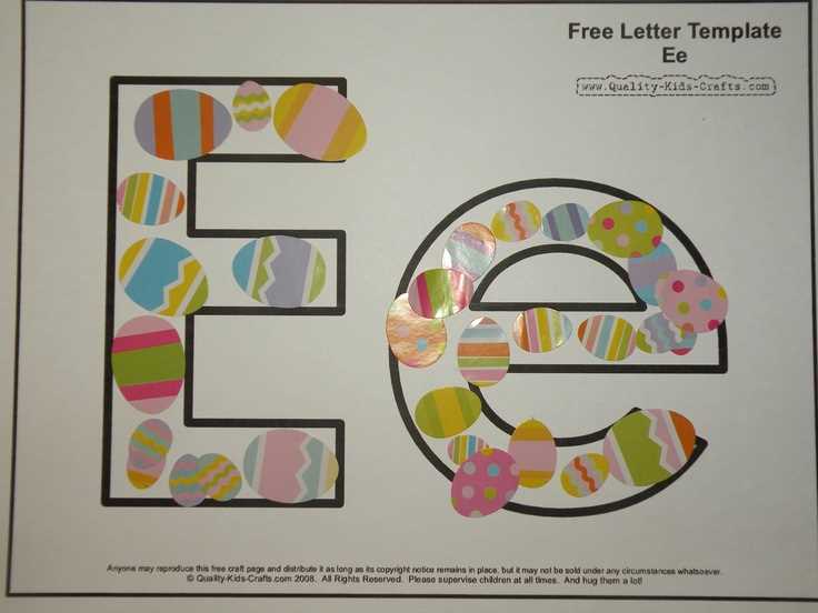 letter e egg craft template