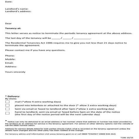 letter to landlord template