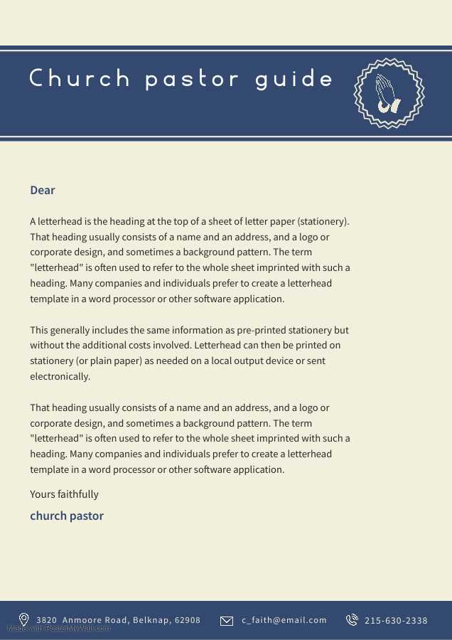 free church letter templates