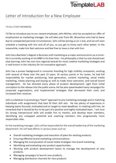 introduction letter business to business template