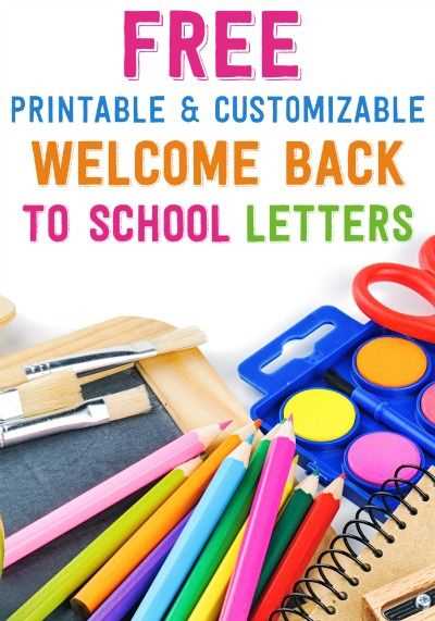 back to school welcome letter template